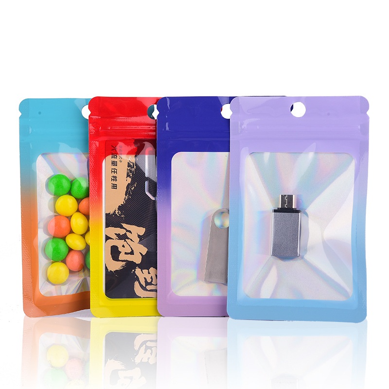 Food Storage Mylar Bags - 1000Pcs Laser Color Gradient Ziplock Bags