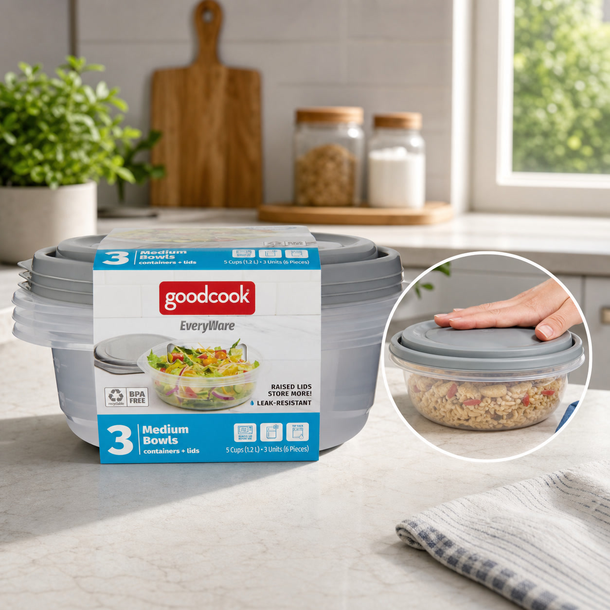 Food Storage For Pantry - 6pcs Round 5 Cup Food Storage