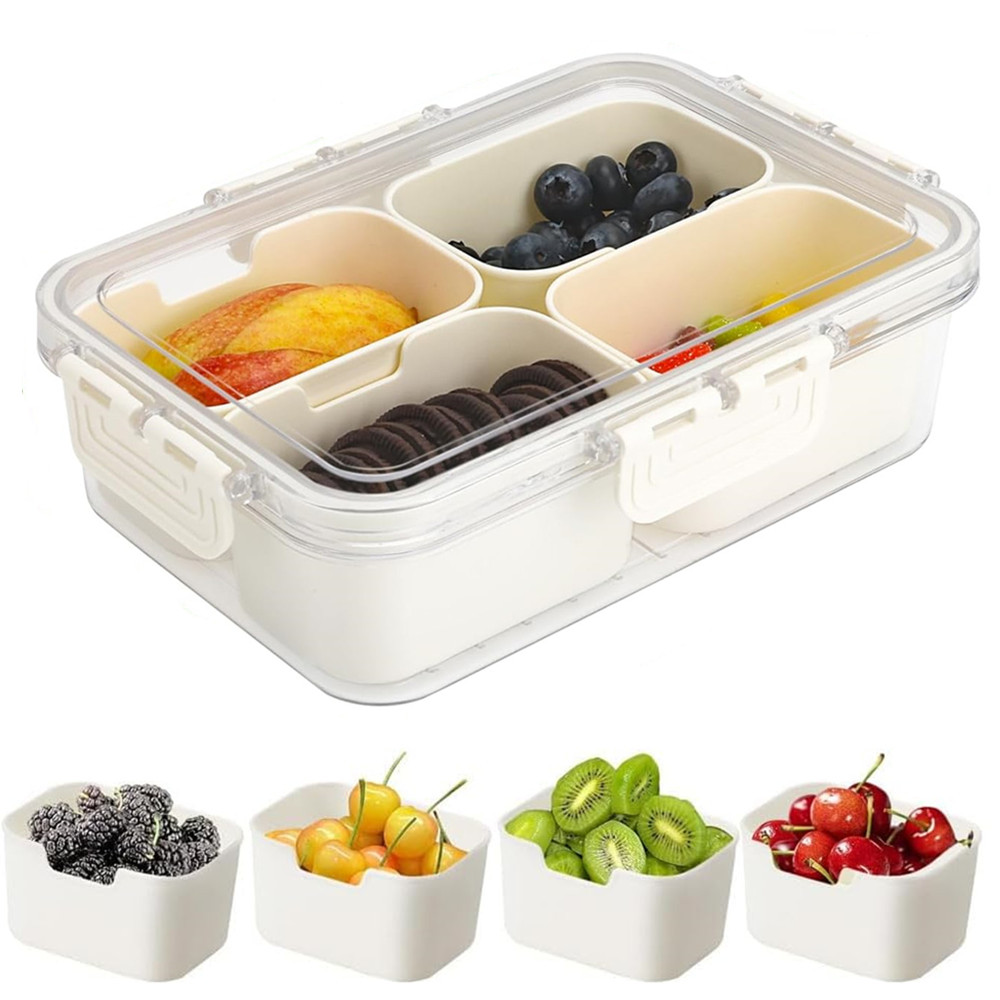 Food Storage Plastic Containers With Lids - Portable Food Storage Box, Snack Storage