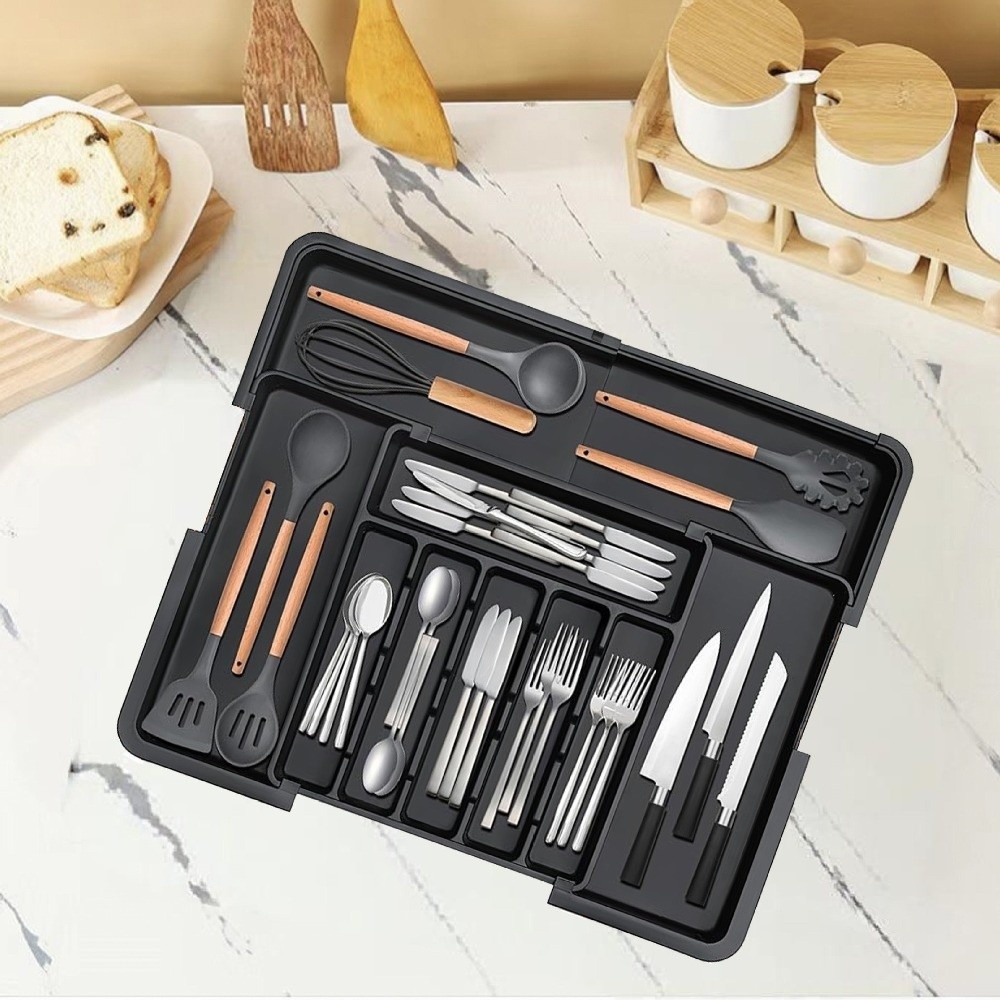 Food Storage Drawers - Retractable Drawer Storage Tray Partition Design