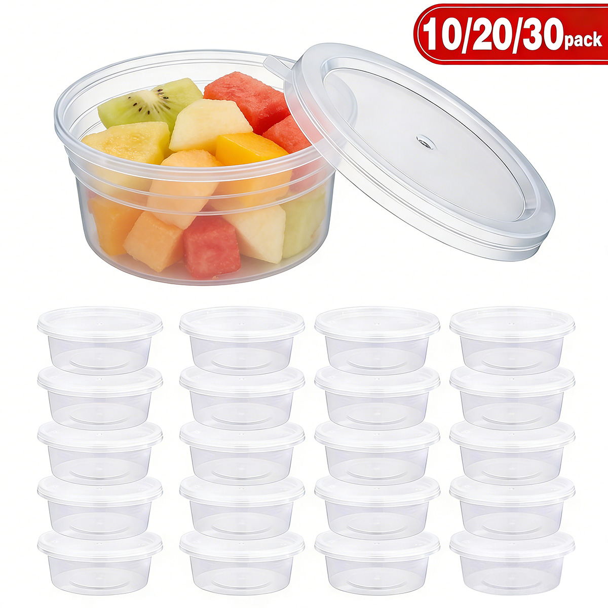 Food Storage Plastic Containers With Lids - 10/20/40 Pack Small Slime Containers With