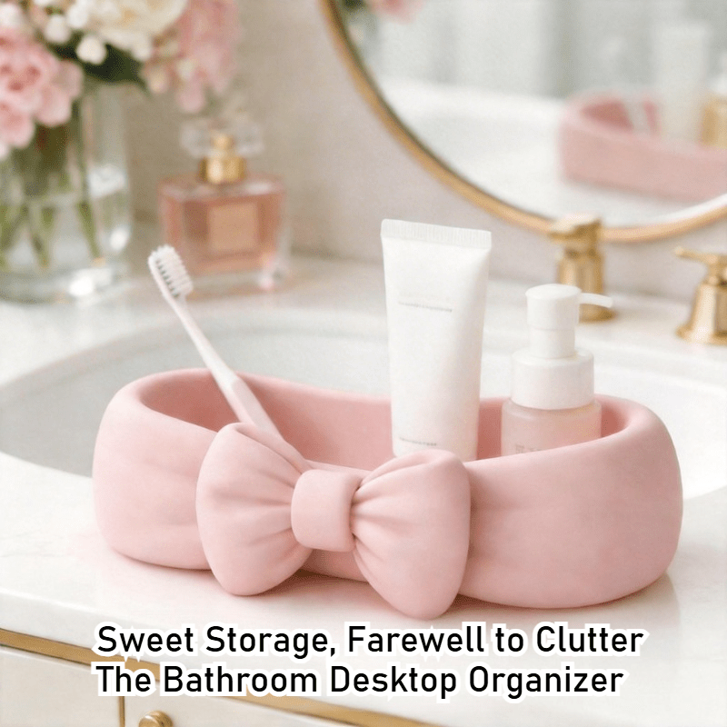 Food Storage Organiser - Cute Bow Shaped Makeup Organizer Tray,