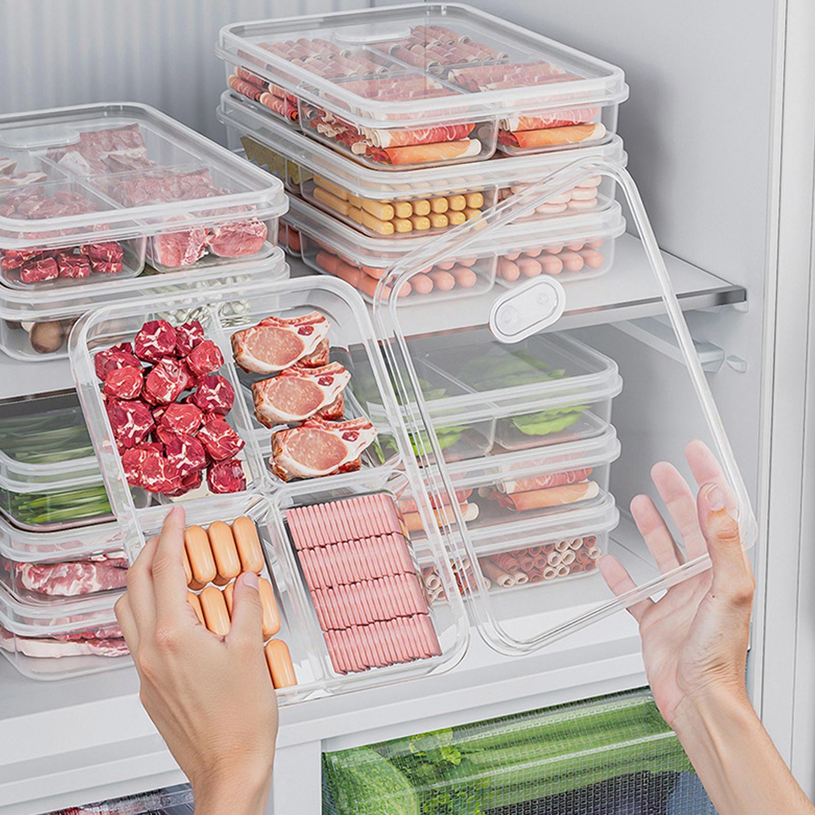 Food Storage Plastic Containers With Lids - 1PC Refrigerator Storage Box Meat Vegetable