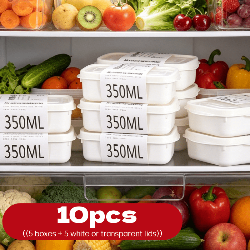 Food Storage Plastic Containers With Lids - 10Pcs Reusable Stackable Food Storage Box