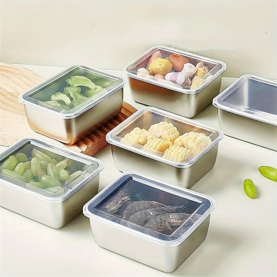 Food Storage Plastic Containers With Lids - 1/3/5pcs Stainless Steel Food Storage Box