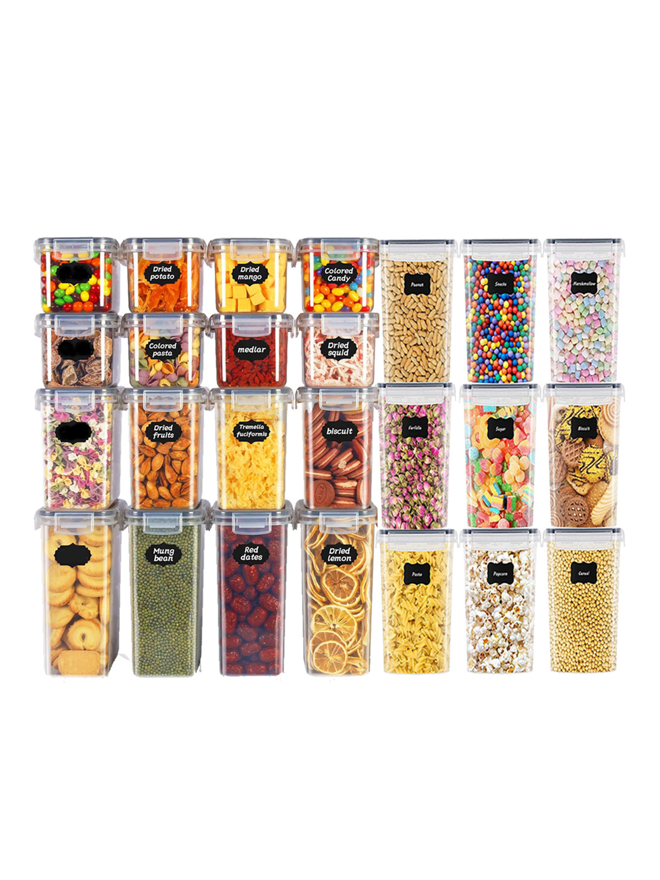 Food Storage For Pantry - 48pcs, Sealed Food Storage Containers with