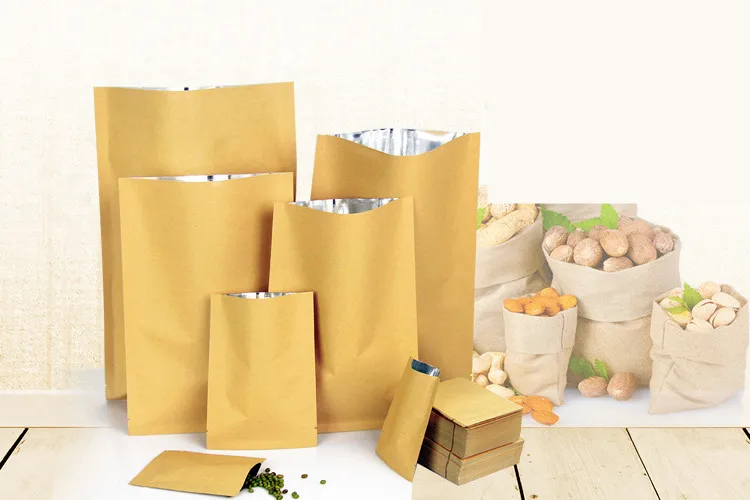 Food Storage Mylar Bags - 100Pcs/Lot 11*16cm Heat Sealable Kraft Paper