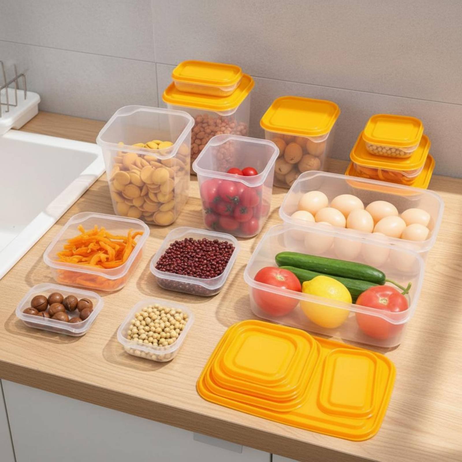 17 Pieces Fridge Storage Box S - Food Storage Plastic Containers With Lids ulasan dan harga