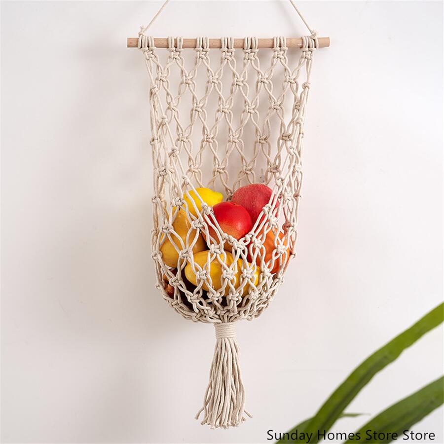 Macrame  Fruit  Storage Basket - Food Storage In Plants ulasan dan harga
