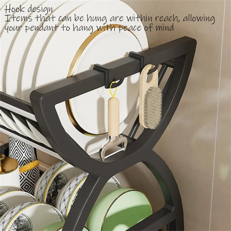 2 Tier Dish Drying Rack Kitche - Food Storage Organiser ulasan dan harga