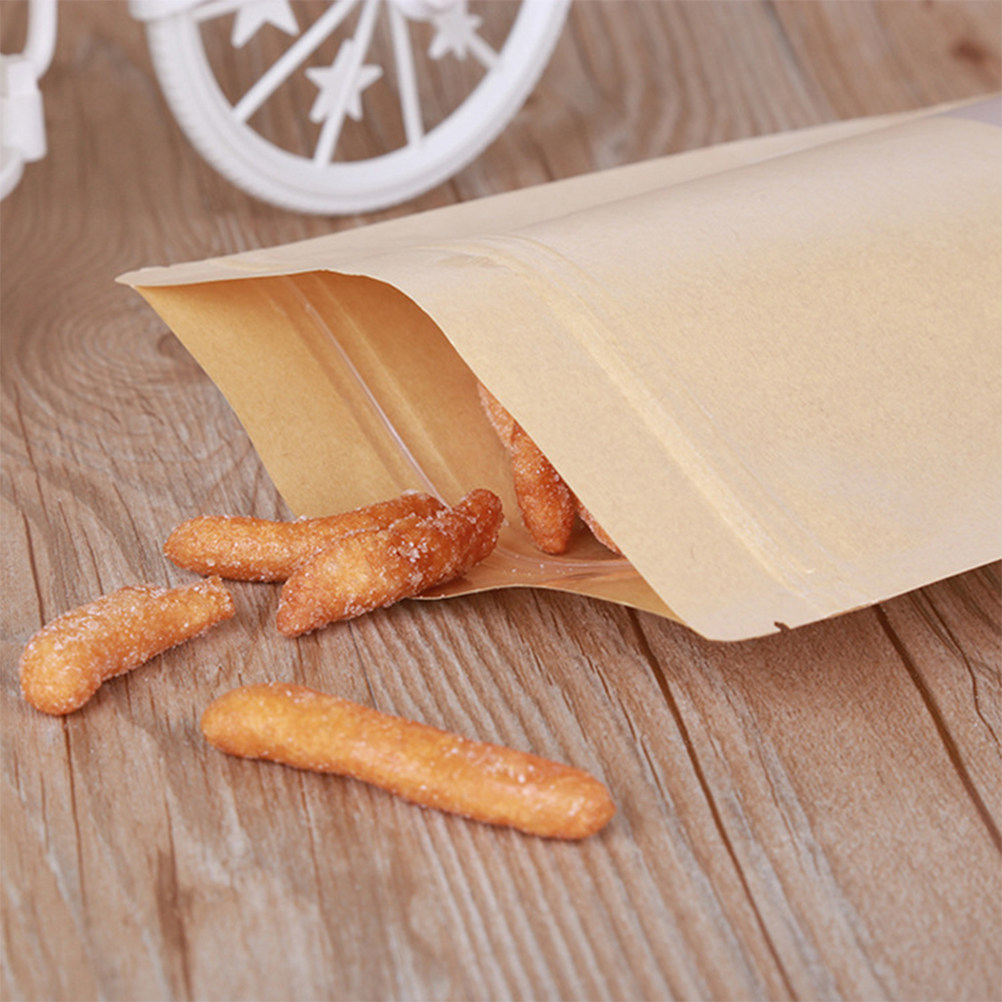 50Pcs Kraft Paper Zipper Seale - Food Storage Bags Reusable ulasan dan harga