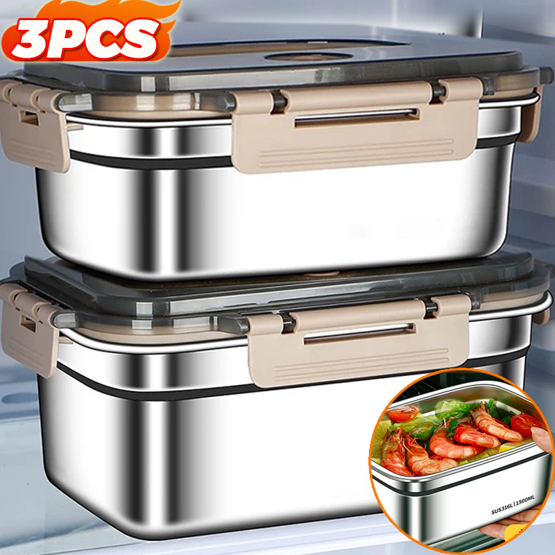 Large Capacity Bento Box  Stai - Stainless Lunch Box ulasan dan harga