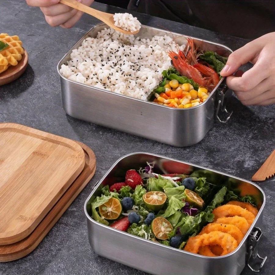 New 304 Stainless Steel Bamboo - Stainless Lunch Box ulasan dan harga
