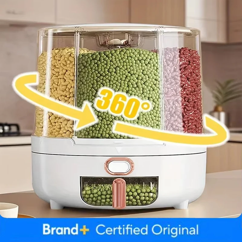 6-Compartment 360° Rotating Ai - Food Storage For Pantry ulasan dan harga