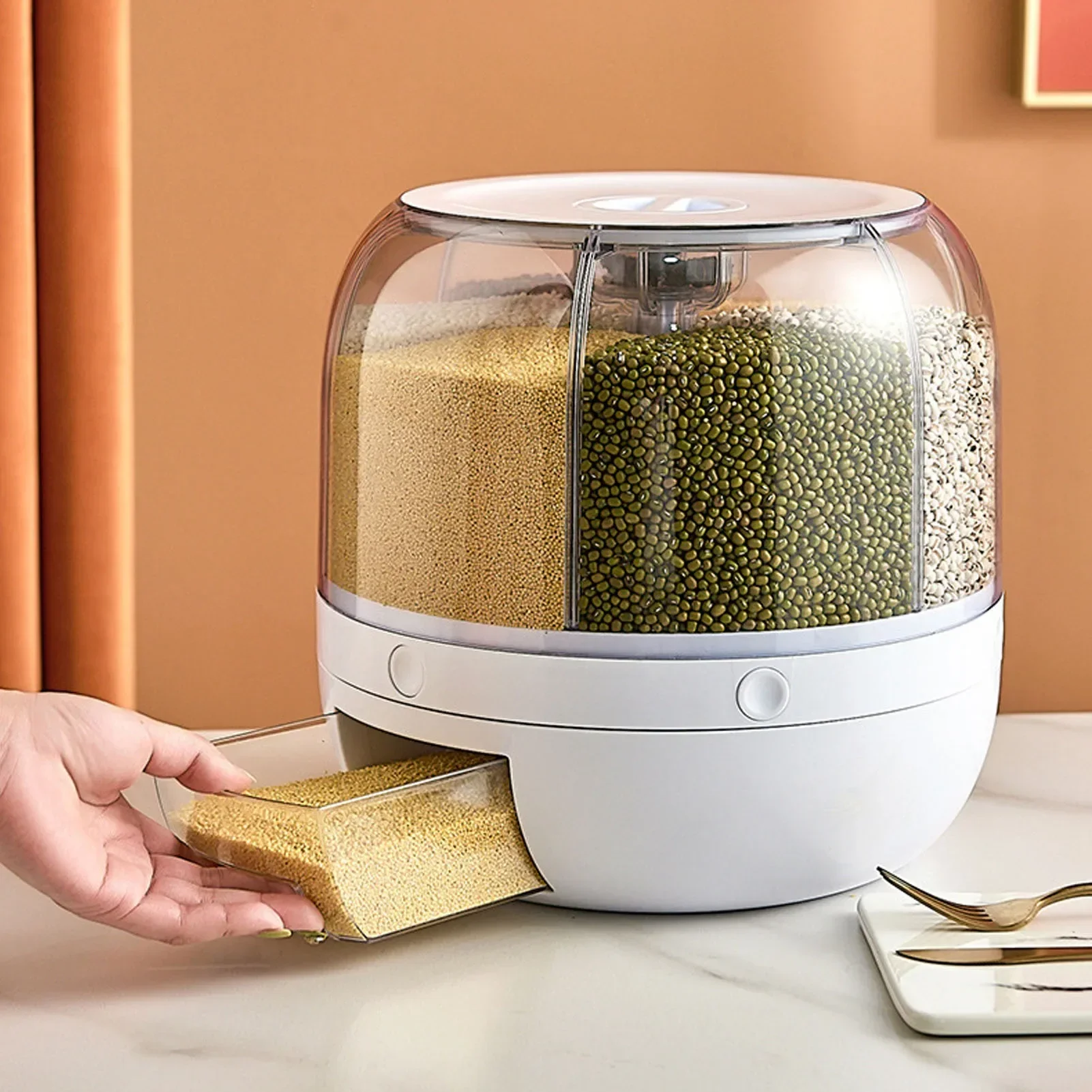 6-Compartment 360° Rotating Ai - Food Storage For Pantry ulasan dan harga