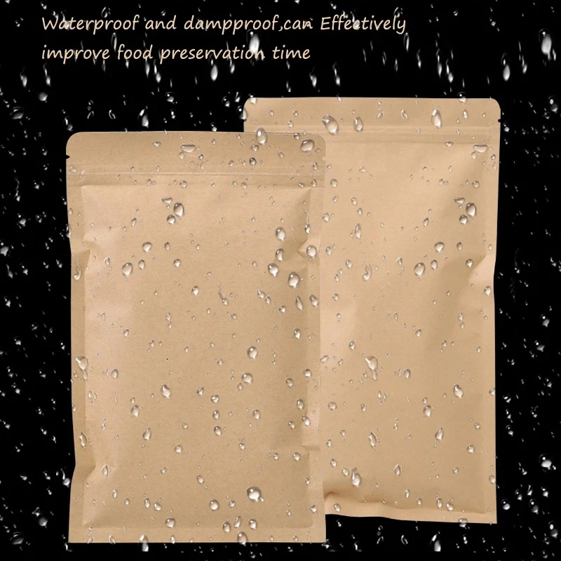 100PCS Brown Kraft Paper Zippe - Food Storage Bags Reusable ulasan dan harga