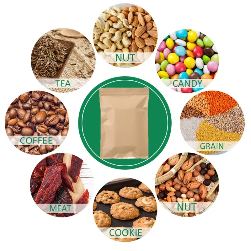 100PCS Brown Kraft Paper Zippe - Food Storage Bags Reusable ulasan dan harga