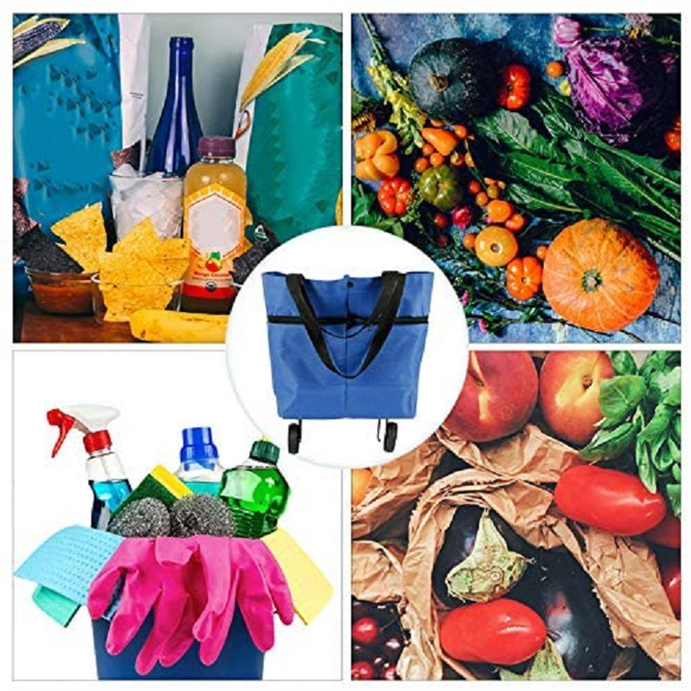 Foldable Shopping Trolley Bag  - Food Storage Bags Reusable ulasan dan harga