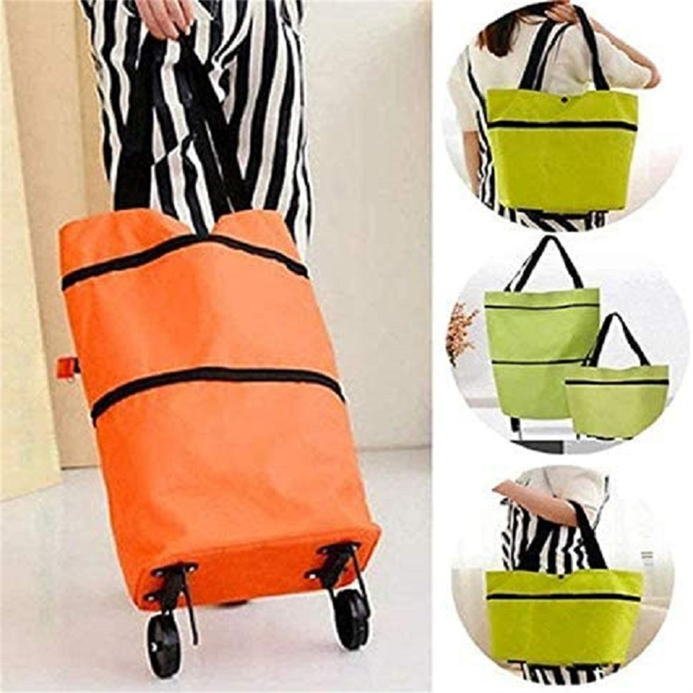 Foldable Shopping Trolley Bag  - Food Storage Bags Reusable ulasan dan harga