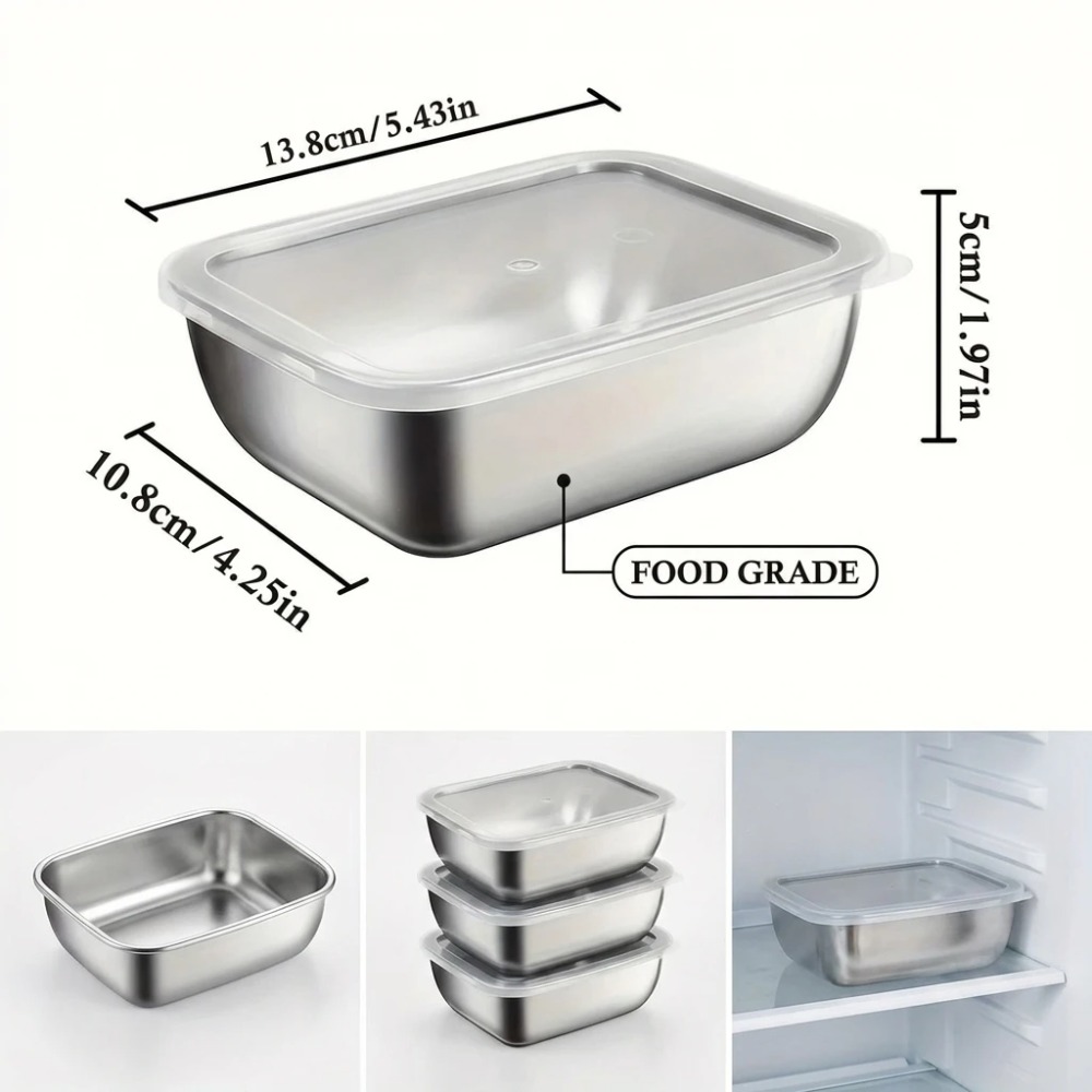 6PCS Stainless Steel Food Stor - Stainless Lunch Box ulasan dan harga