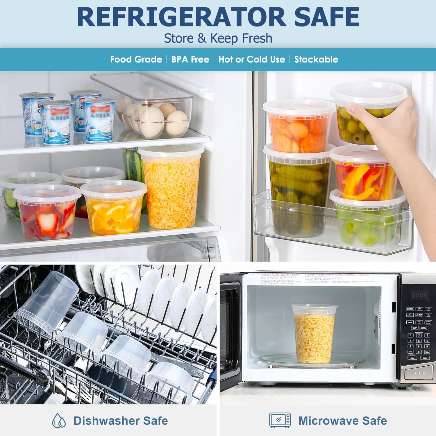 24pcs Deli Food Storage Contai - Food Storage Plastic Containers With Lids ulasan dan harga