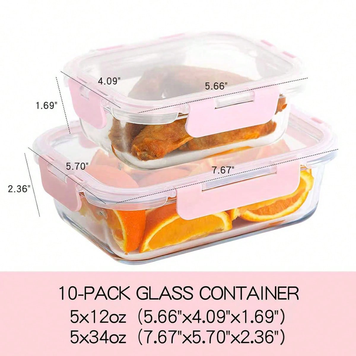 10 Pack Glass Meal Prep Contai - Food Storage Plastic Containers With Lids ulasan dan harga