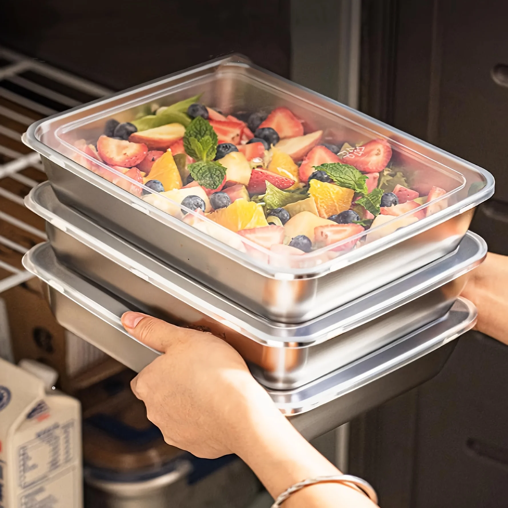3pcs Stainless Steel Food Cont - Stainless Lunch Box ulasan dan harga
