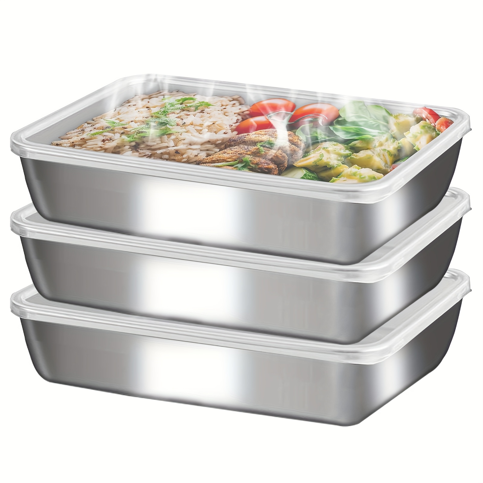 3pcs Stainless Steel Food Cont - Stainless Lunch Box ulasan dan harga