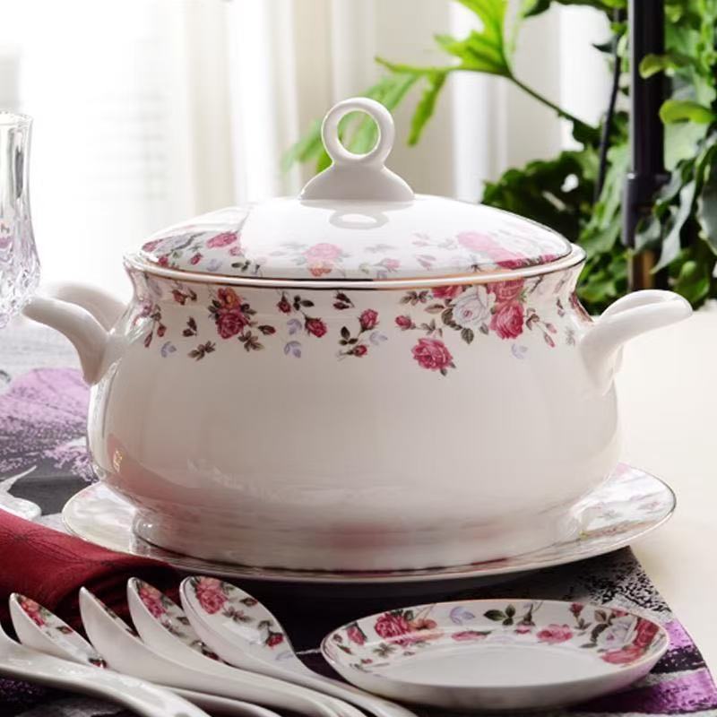 9 Inch, Bone China Tureen for  - Food Storage In Plants ulasan dan harga