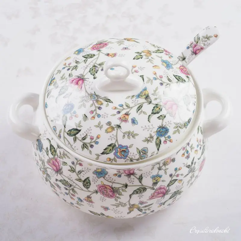 9 Inch, Bone China Tureen for  - Food Storage In Plants ulasan dan harga
