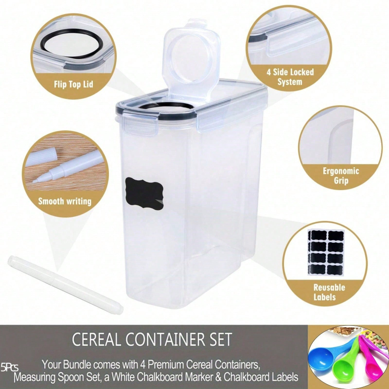 4 Pack Airtight Cereal Dry Foo - Food Storage For Pantry ulasan dan harga
