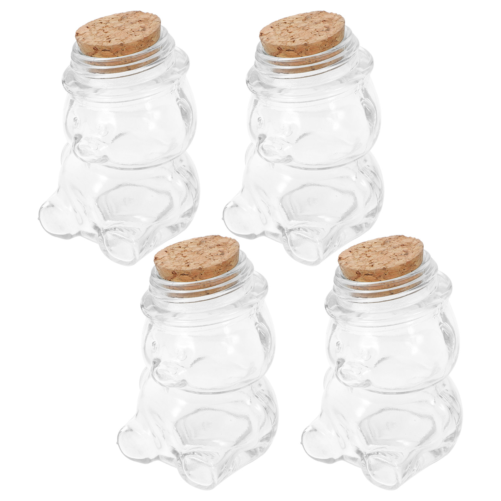 4Pcs Glass Candy Jar Set Trans - Food Storage Containers Set ulasan dan harga