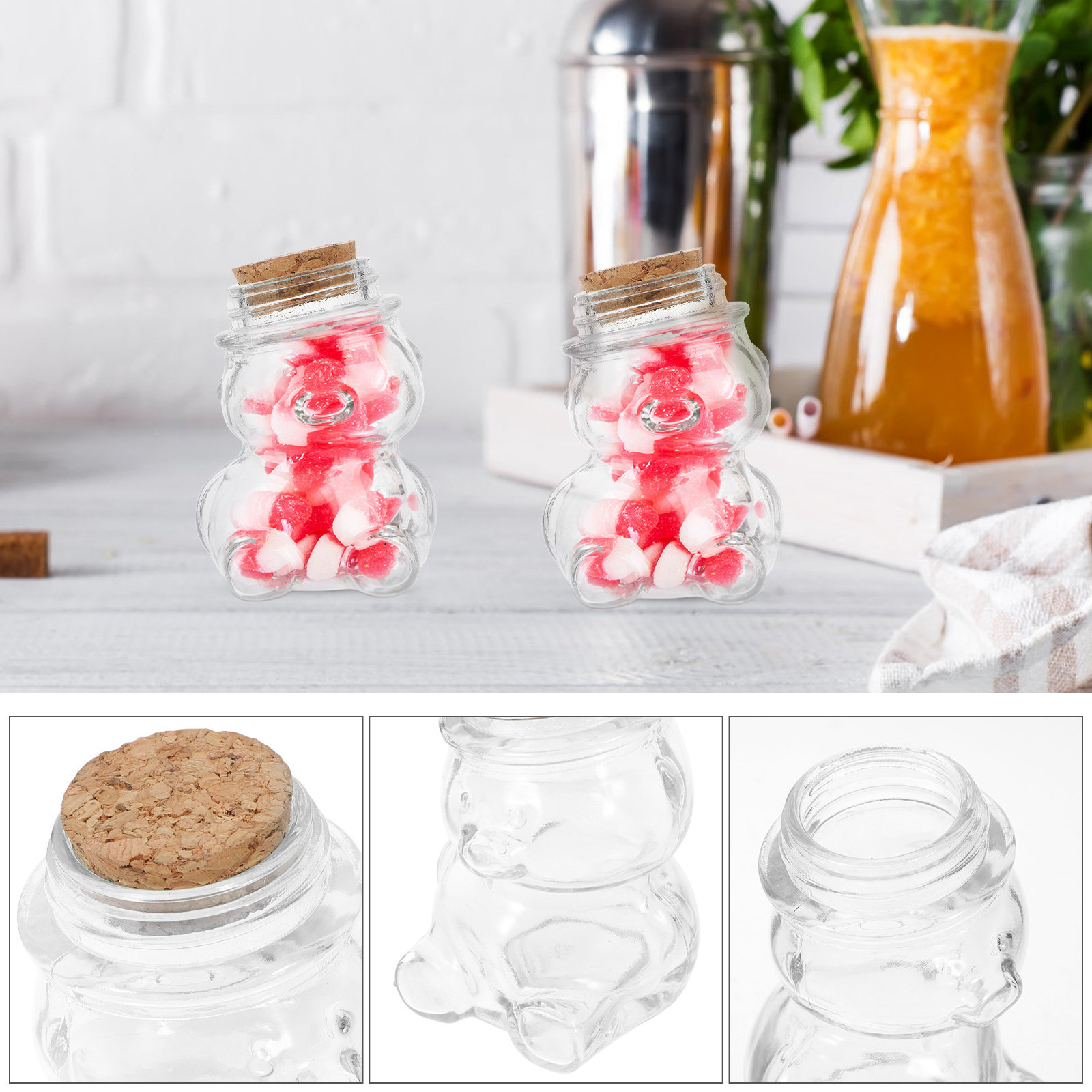 4Pcs Glass Candy Jar Set Trans - Food Storage Containers Set ulasan dan harga