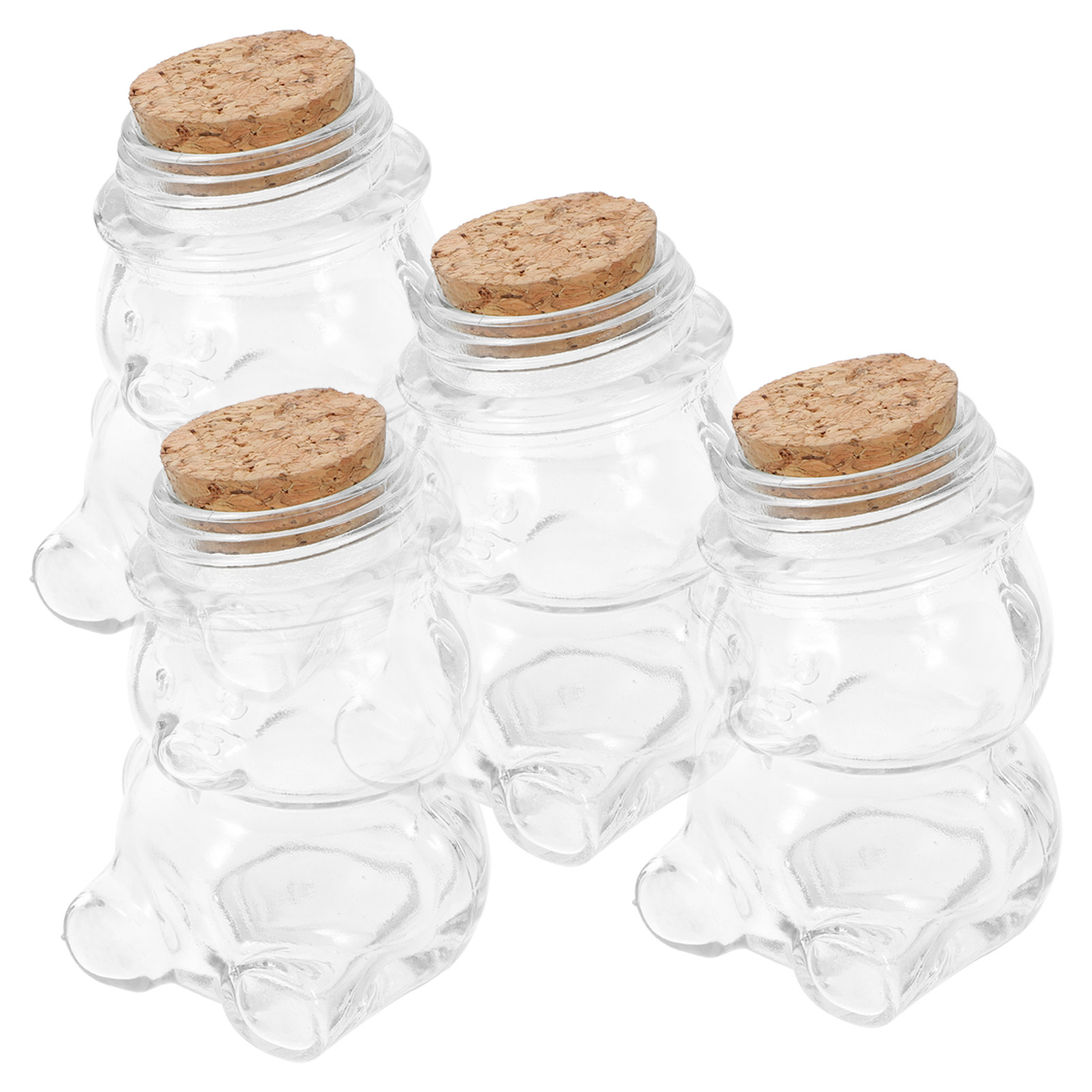 4Pcs Glass Candy Jar Set Trans - Food Storage Containers Set ulasan dan harga