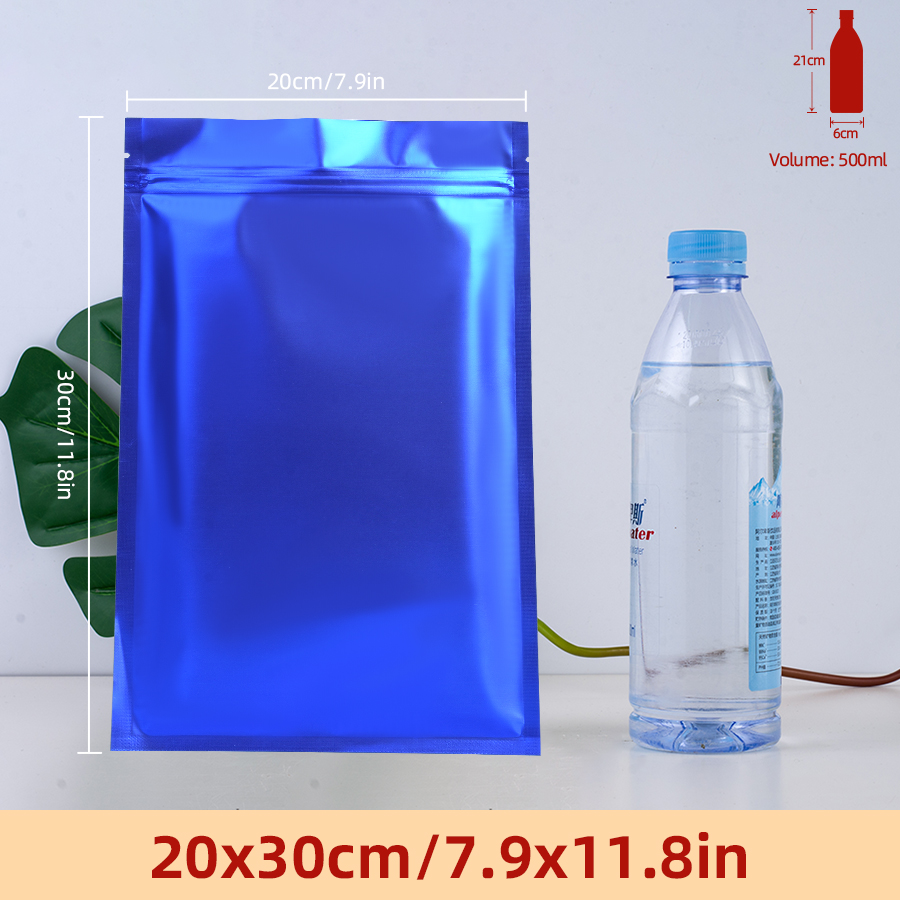 100pcs Matte Blue Foil Zipper  - Food Storage Bags Reusable ulasan dan harga