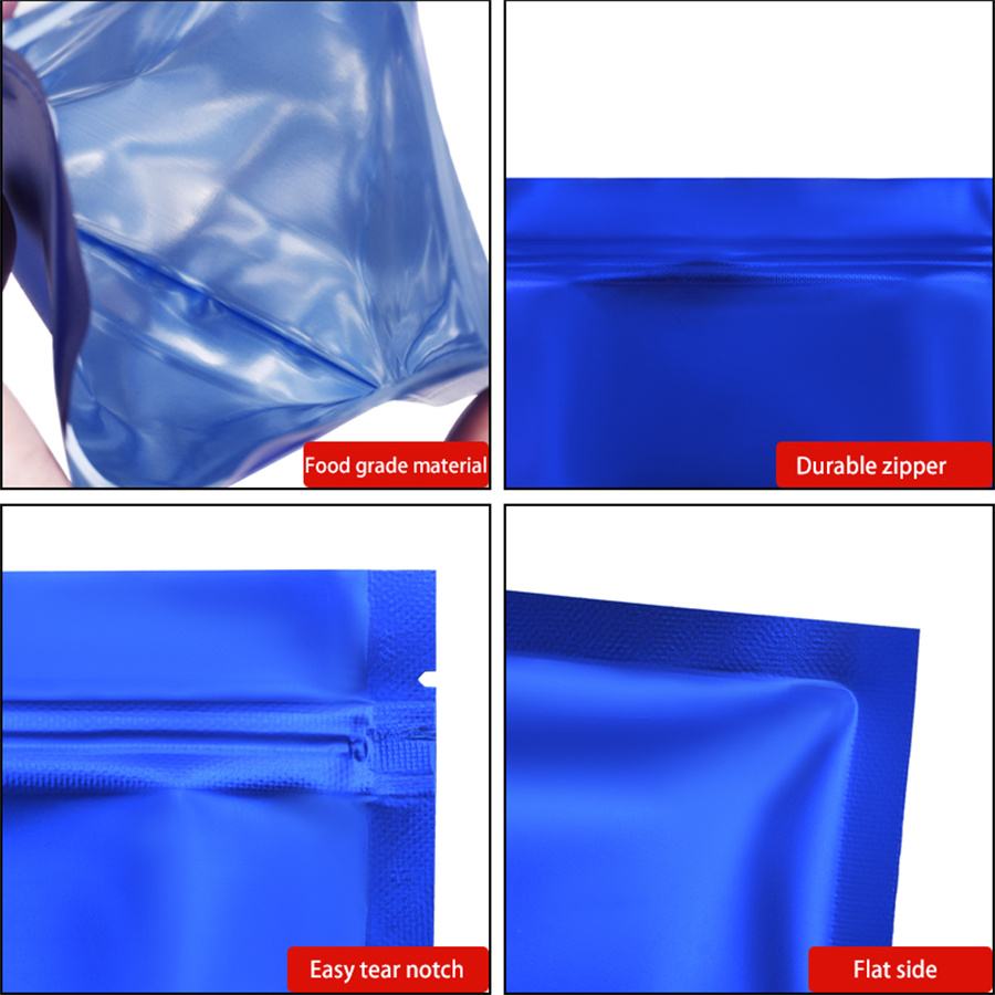 100pcs Matte Blue Foil Zipper  - Food Storage Bags Reusable ulasan dan harga