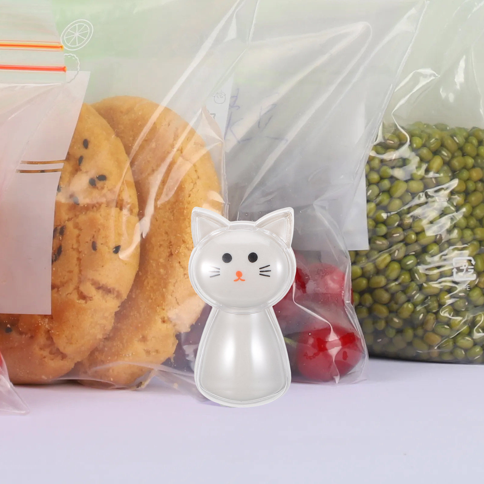 2Pcs Adorable Cat Snack Bag Cl - Food Storage For Pantry ulasan dan harga