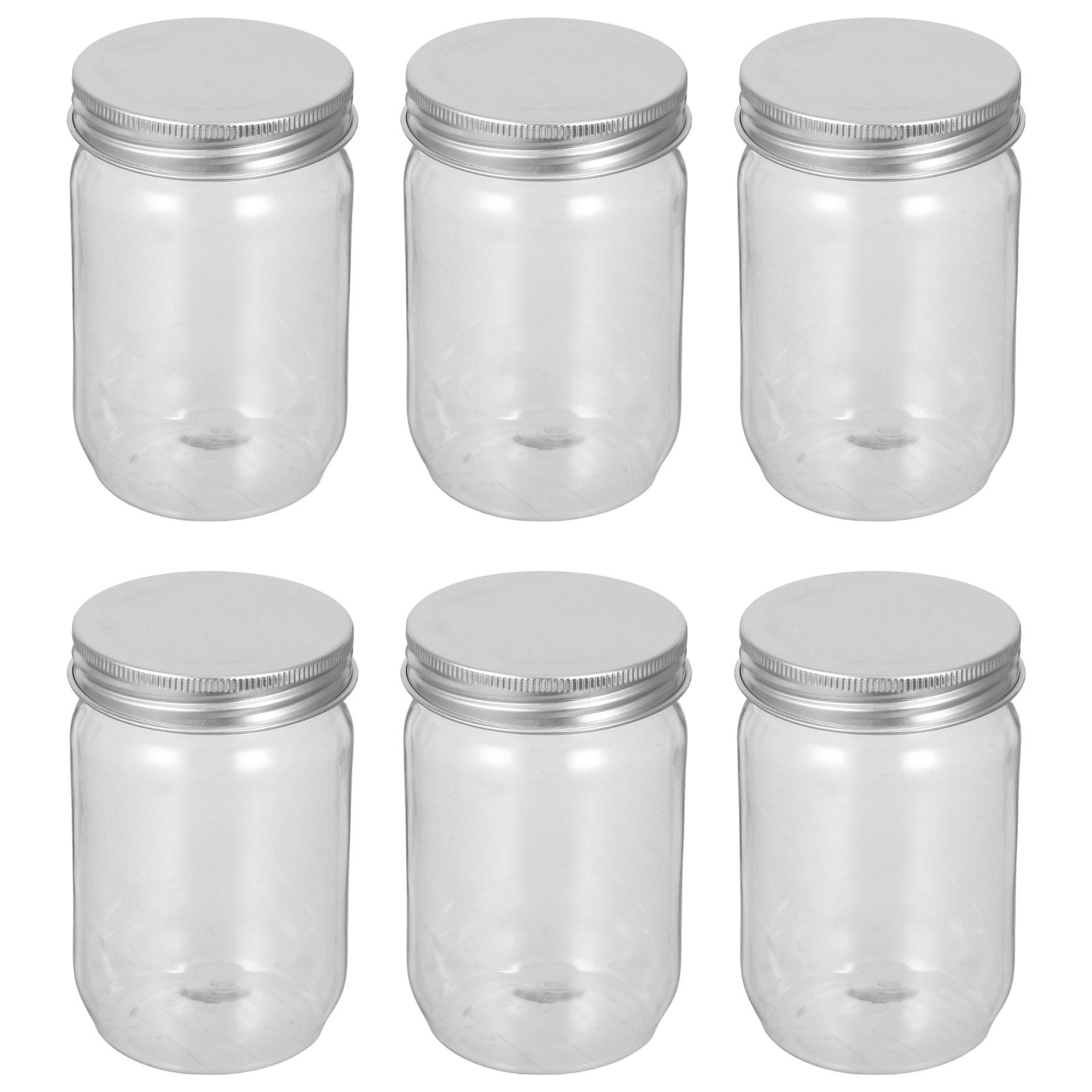 6Pcs Clear Plastic Mason Jars  - Food Storage Plastic Containers With Lids ulasan dan harga