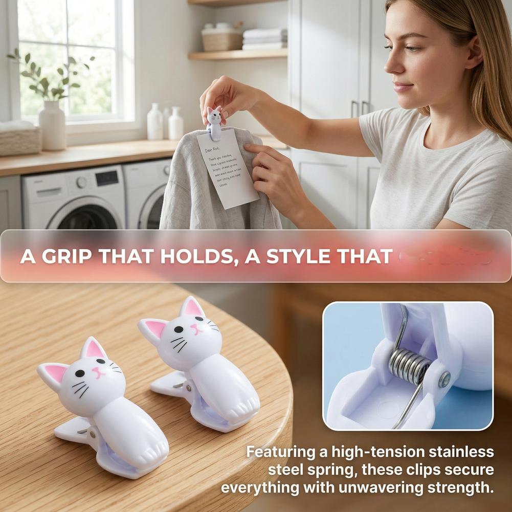 Cute Cat Shaped Bag Clips Reus - Food Storage Bags Reusable ulasan dan harga