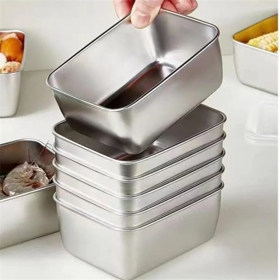 1/3/5pcs Stainless Steel Food  - Food Storage Plastic Containers With Lids ulasan dan harga