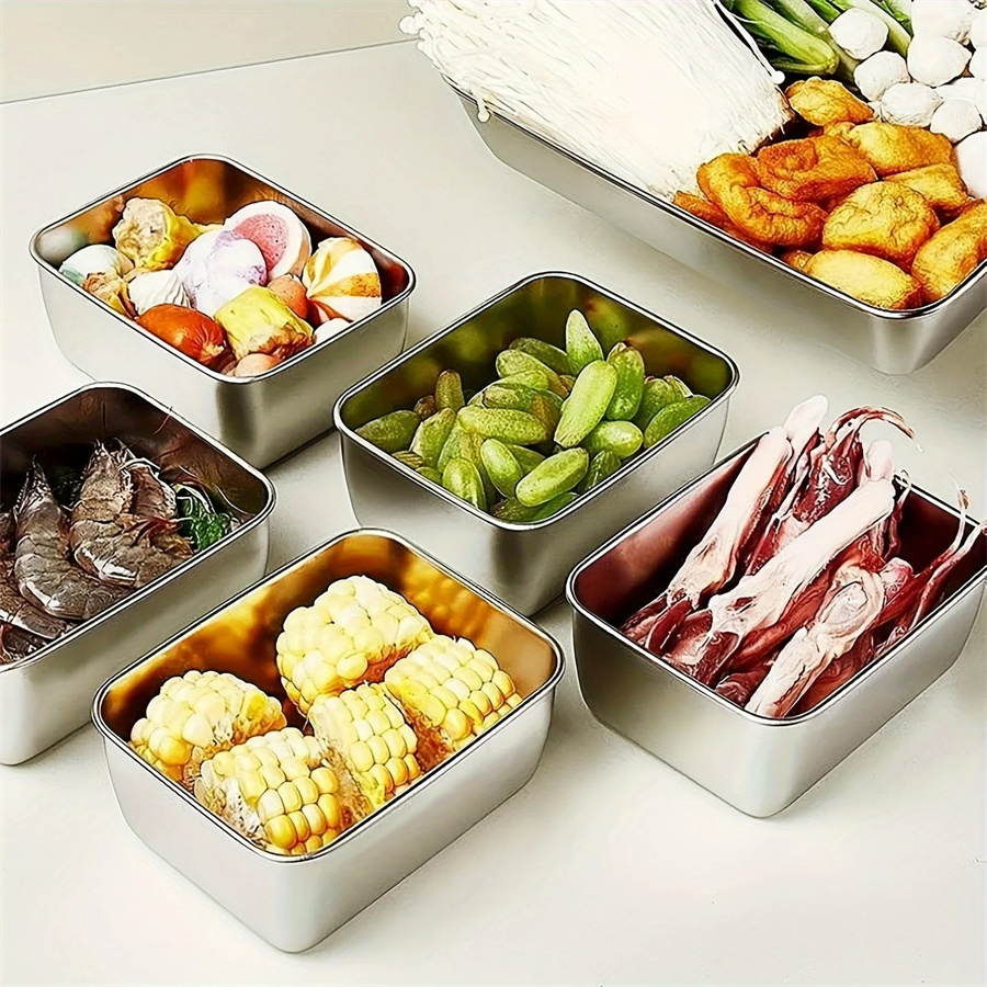 1/3/5pcs Stainless Steel Food  - Food Storage Plastic Containers With Lids ulasan dan harga