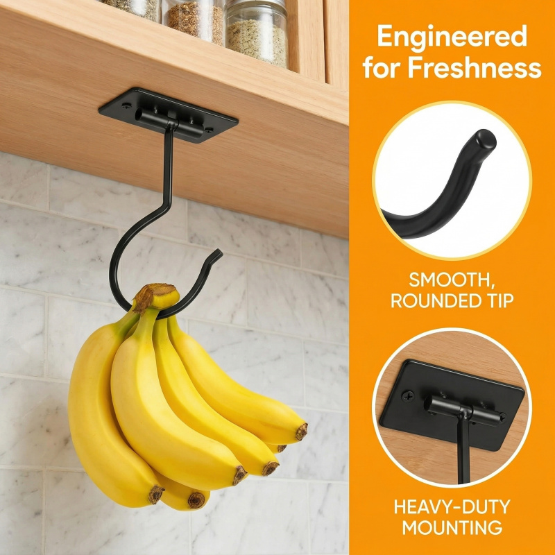 Black Metal Self-Adhesive Bana - Food Storage Time ulasan dan harga