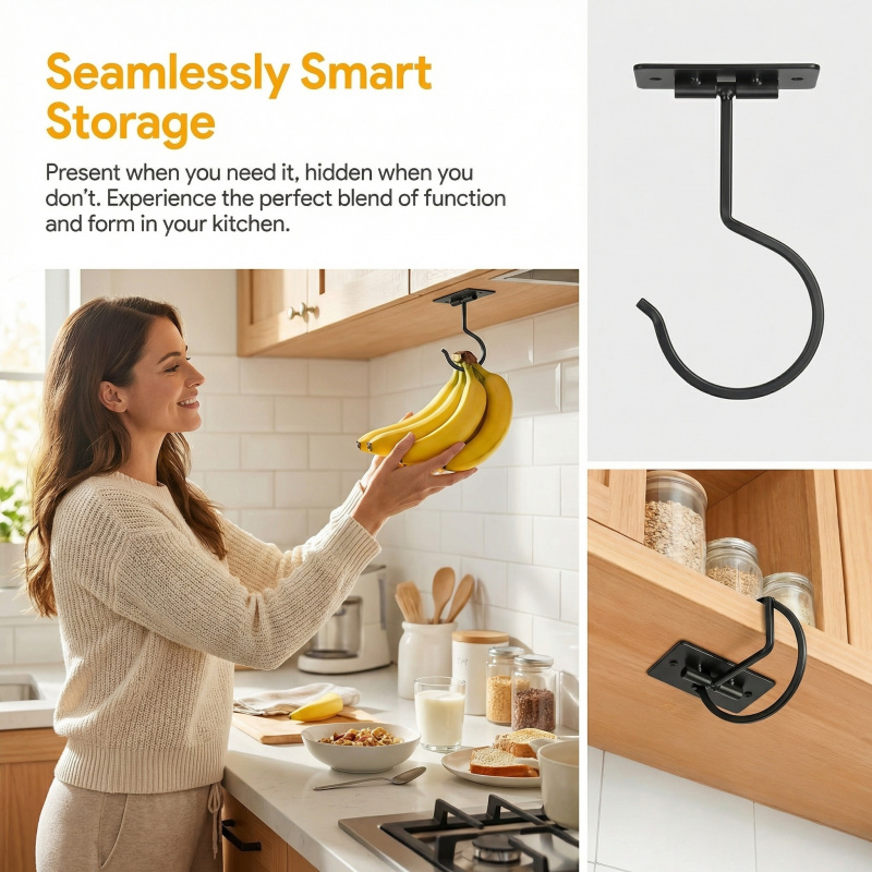 Black Metal Self-Adhesive Bana - Food Storage Time ulasan dan harga