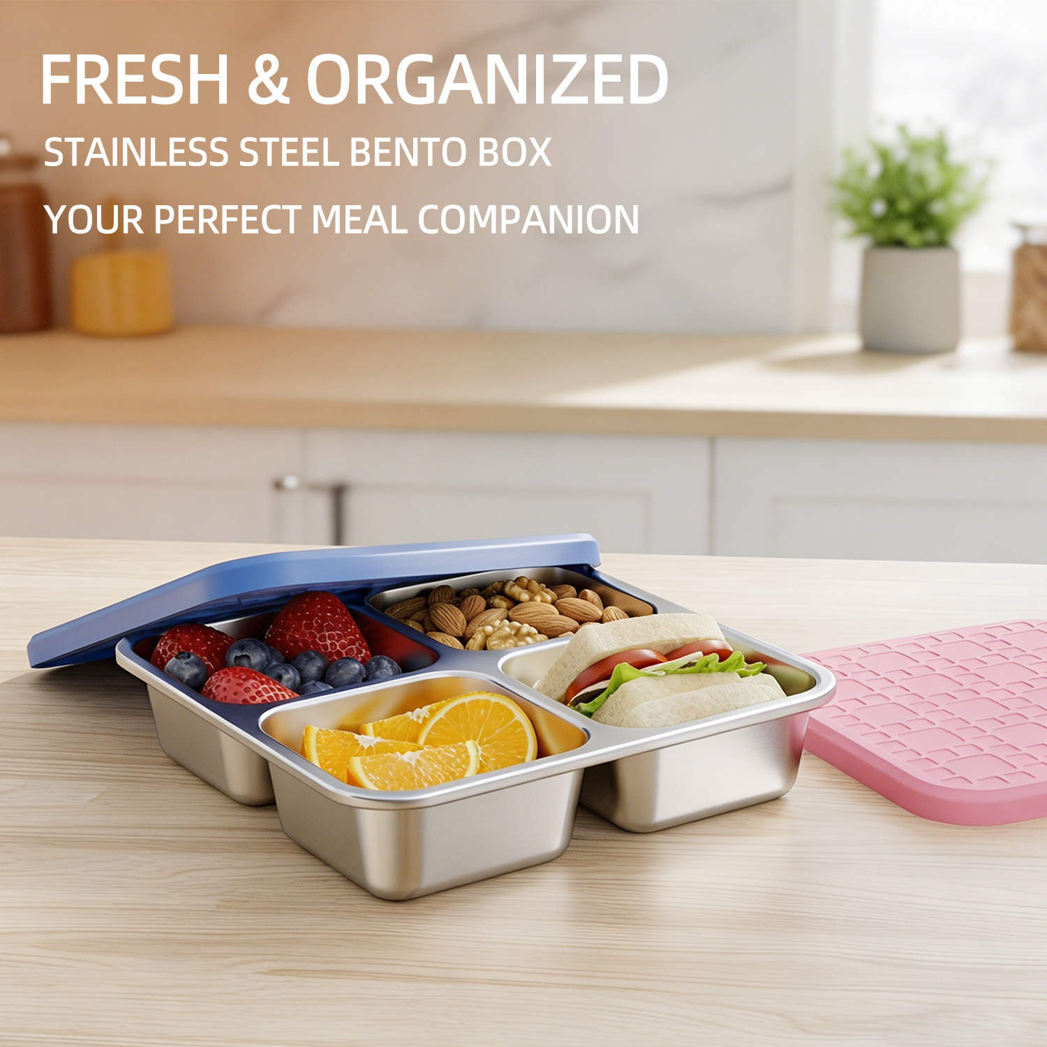 304 Stainless Steel Divided Lu - Stainless Lunch Box ulasan dan harga