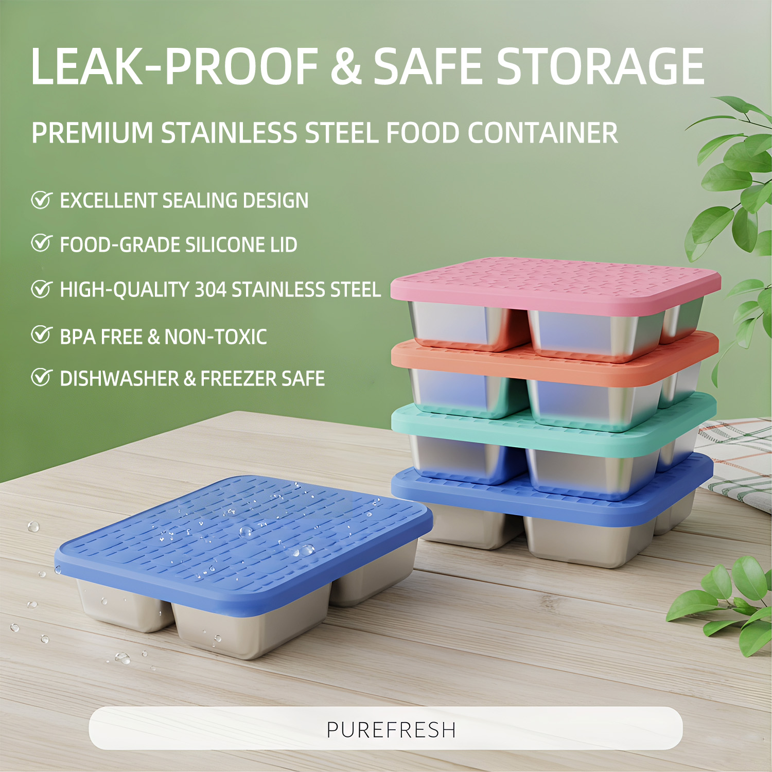 304 Stainless Steel Divided Lu - Stainless Lunch Box ulasan dan harga
