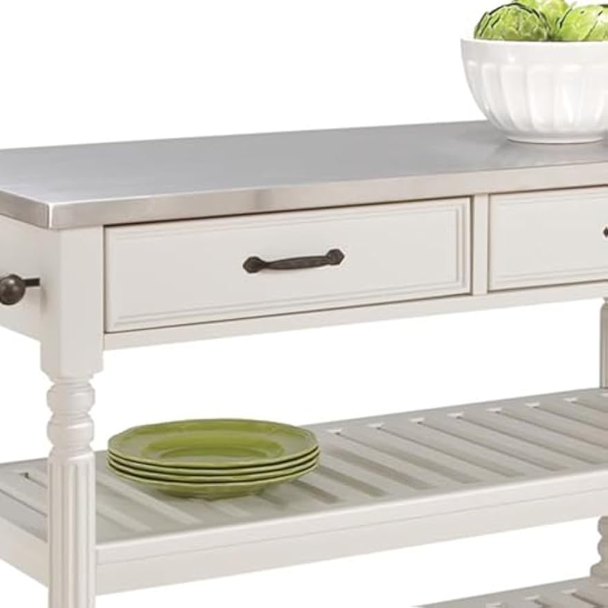 Mobile Kitchen Island Cart On  - Food Storage Drawers ulasan dan harga